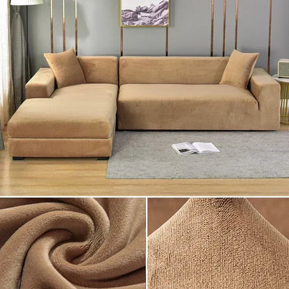 Fluwelen stretch bankhoes met antislip