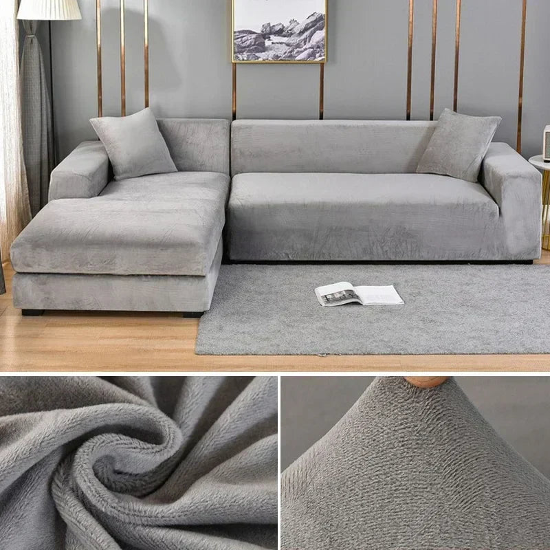 Fluwelen stretch bankhoes met antislip