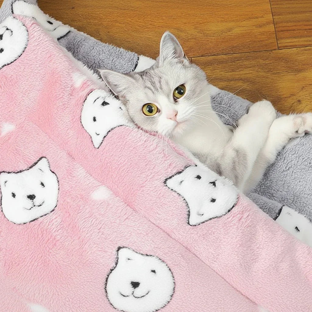 Flanellen slaapmat voor honden en katten