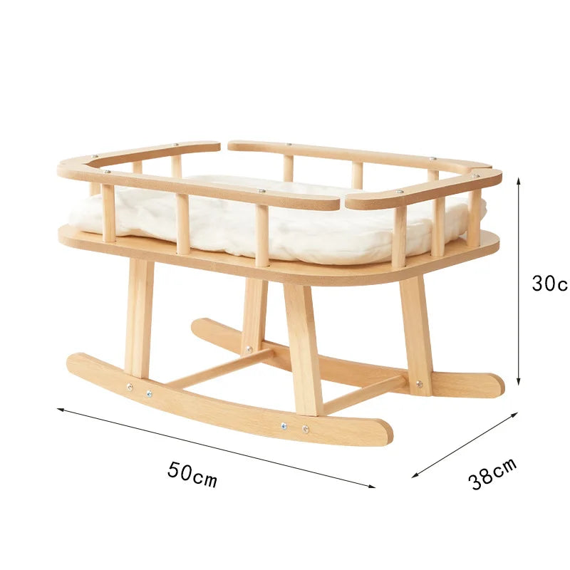 Houten kattenhangmat met ademende stof
