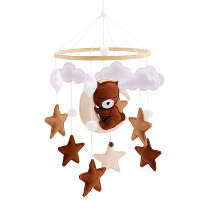 Houten Baby Mobiel met Viltberen