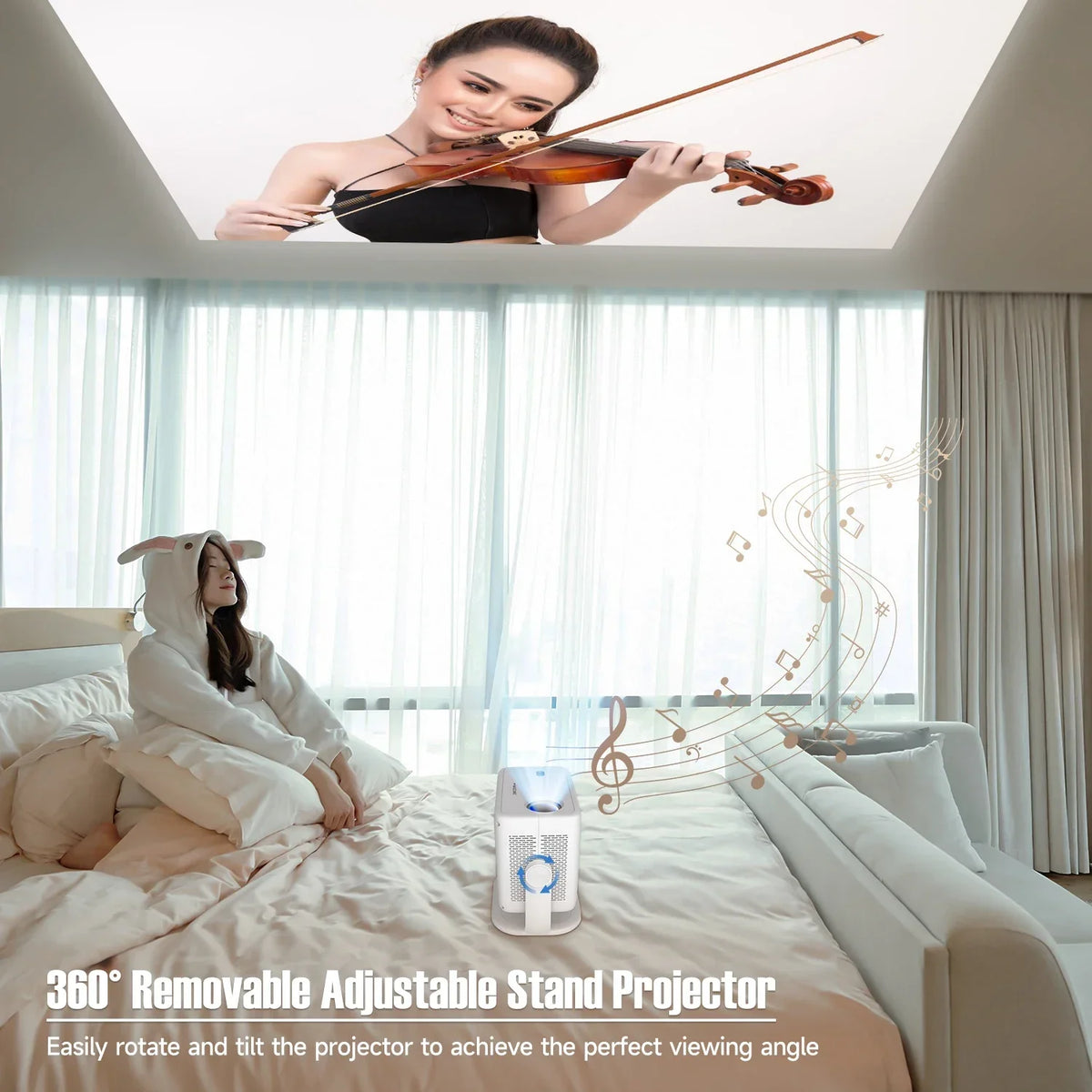 Mini projector met autofocus en wifi 6