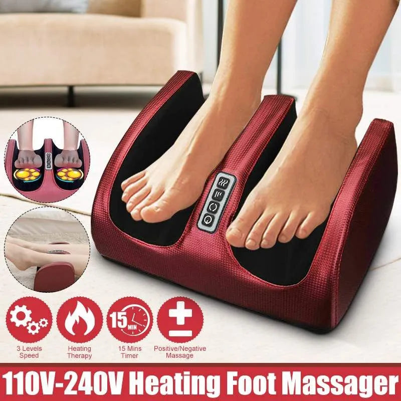 Elektrisch voetmassageapparaat met warmtefunctie en timer