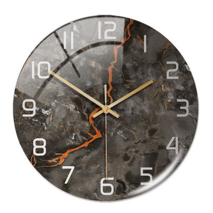 StoneAura Stille Marmerlook Wandklok van Acryl