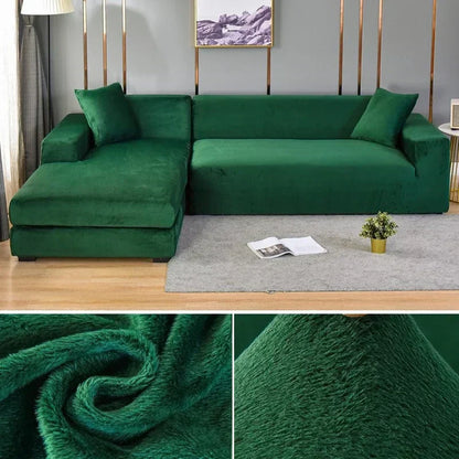 Fluwelen stretch bankhoes met antislip