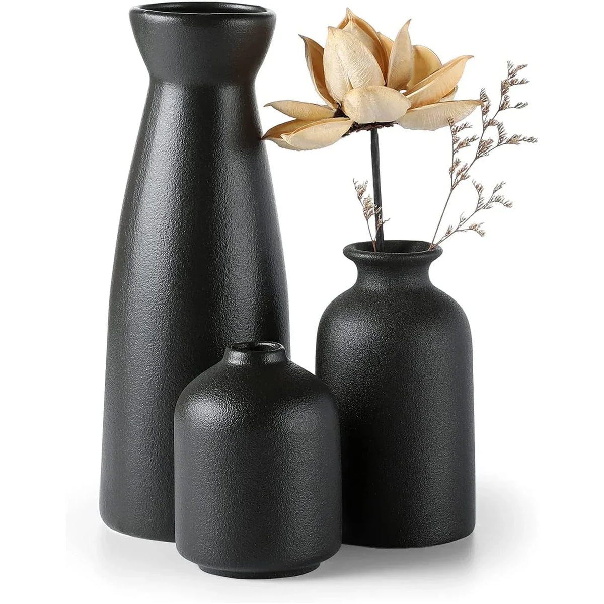 Keramische vaas set van 3 stuks met boho design