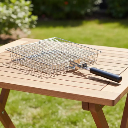 Rvs grillmand voor vis en groenten