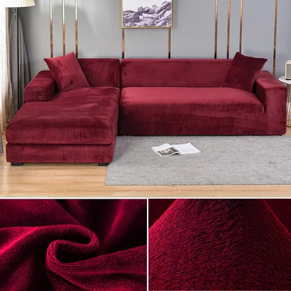 Fluwelen stretch bankhoes met antislip