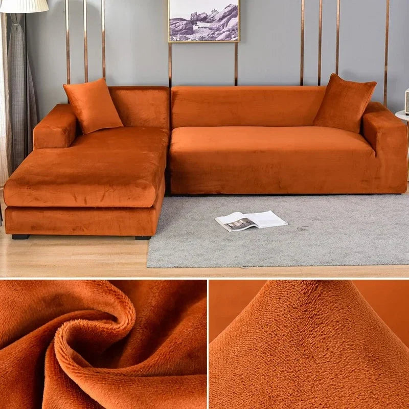 Fluwelen stretch bankhoes met antislip