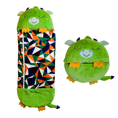 Zachte 2-in-1 kinderslaapzak met knuffeldierfunctie