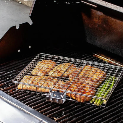 Rvs grillmand voor vis en groenten