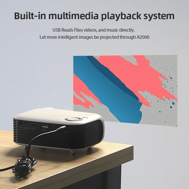 Compacte mini beamer met HDMI en multimediaondersteuning