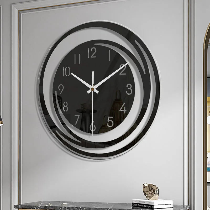 Geruisloze 3D acryl wandklok in Scandinavische stijl