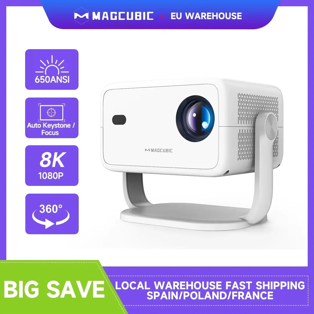Mini projector met autofocus en wifi 6