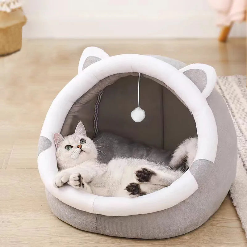 Warm kattenhuis met uitneembaar kussen voor huisdieren