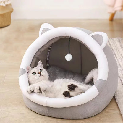 Warm kattenhuis met uitneembaar kussen voor huisdieren