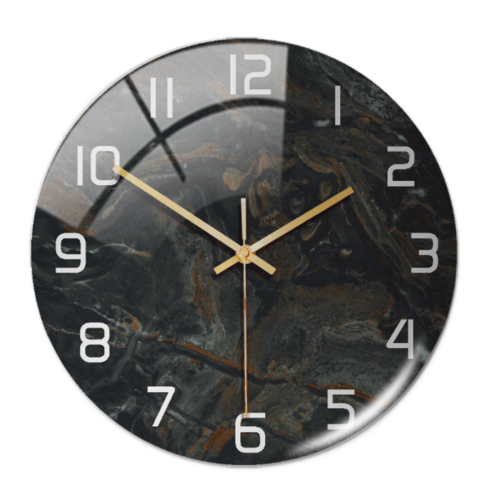 StoneAura Stille Marmerlook Wandklok van Acryl