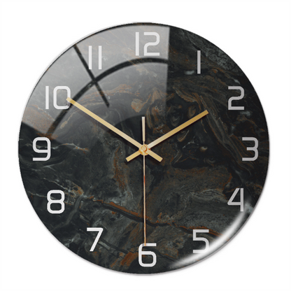 StoneAura Stille Marmerlook Wandklok van Acryl