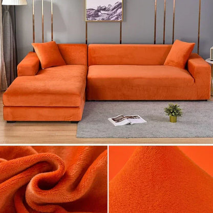 Fluwelen stretch bankhoes met antislip