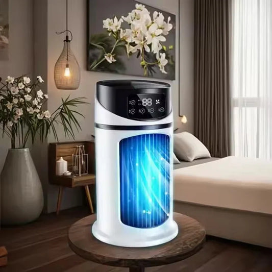 Draagbare mini aircooler met waterkoeling en timerfunctie