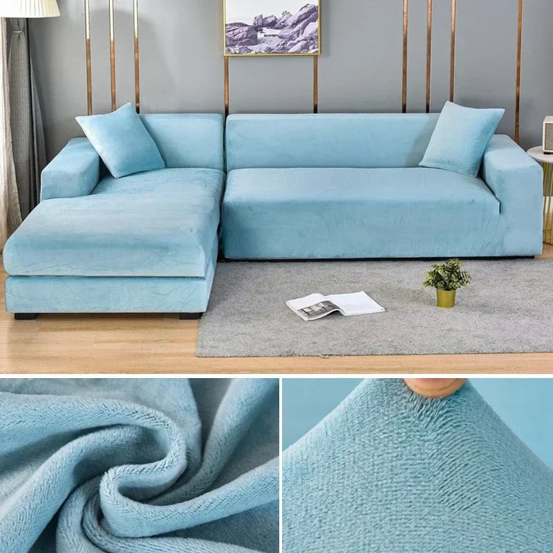 Fluwelen stretch bankhoes met antislip