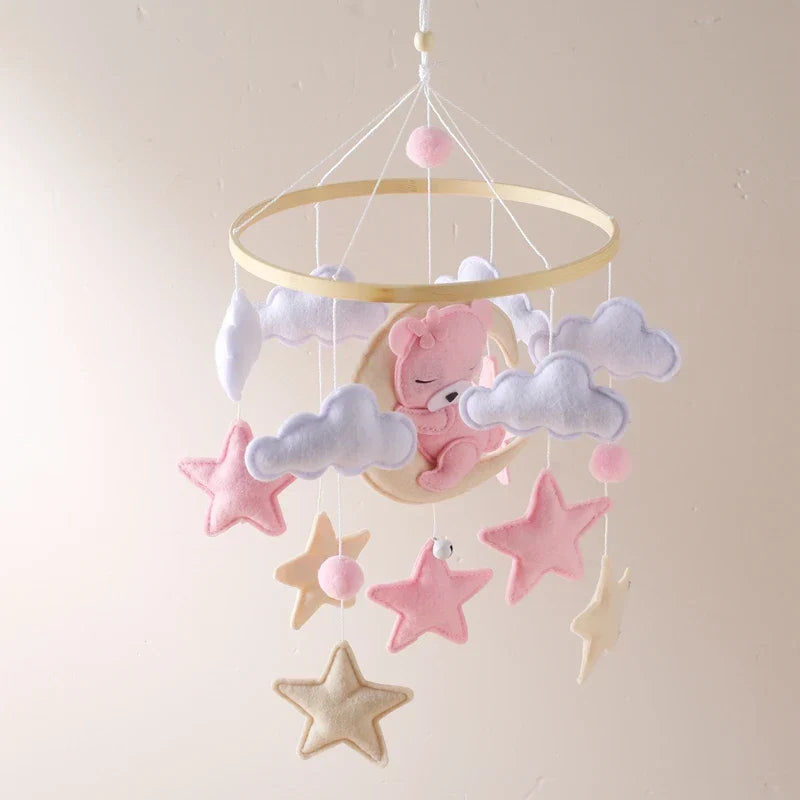 Houten Baby Mobiel met Viltberen