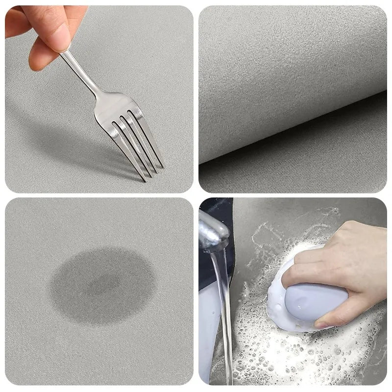 Antislip keukenmat met absorberende toplaag