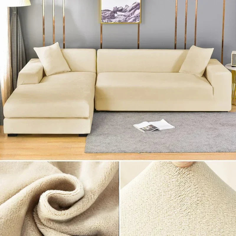 Fluwelen stretch bankhoes met antislip