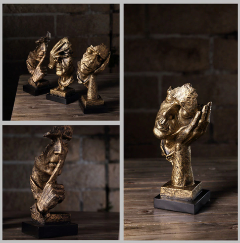 Abstract gouden sculptuur voor modern interieur