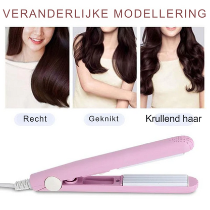 Mini krultang van keramisch toermalijn voor op reis | KT241001