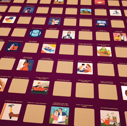 Date kalender krasposter met 100 unieke date ideeën