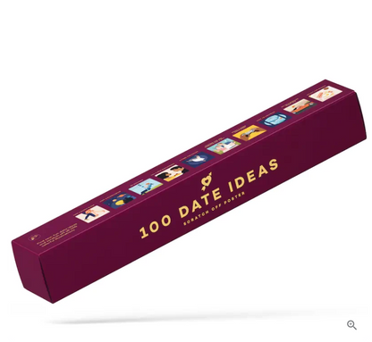 Date kalender krasposter met 100 unieke date ideeën