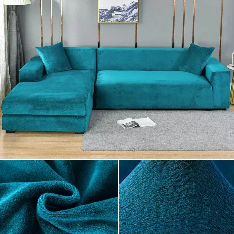 Fluwelen stretch bankhoes met antislip