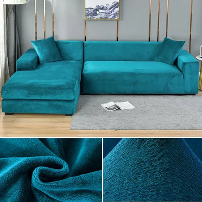 Fluwelen stretch bankhoes met antislip