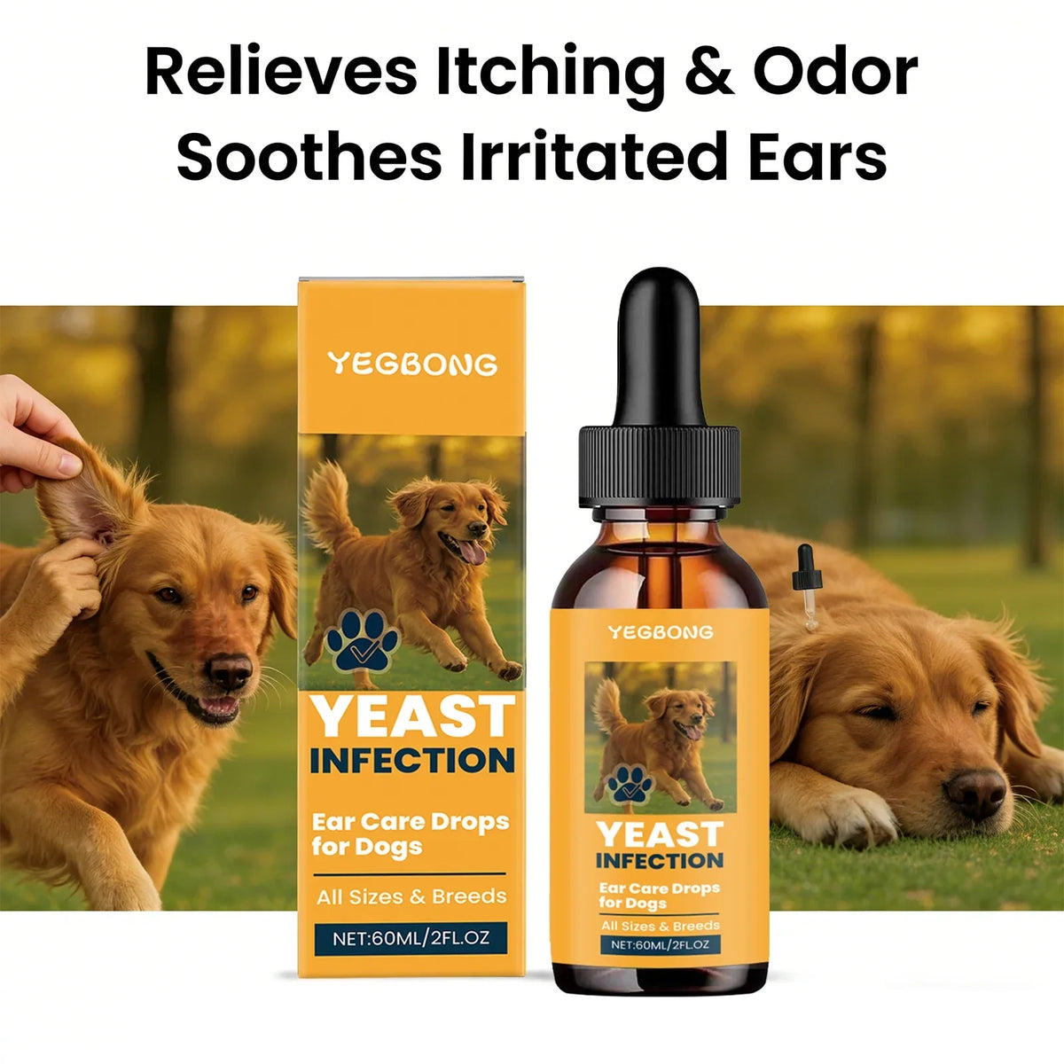 Oordruppels voor honden van 60 ml met handige doseerdruppelaar