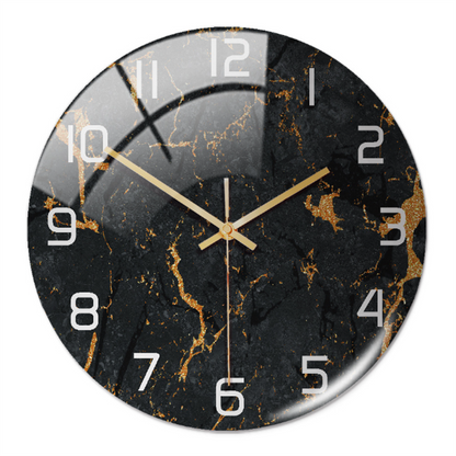 StoneAura Stille Marmerlook Wandklok van Acryl