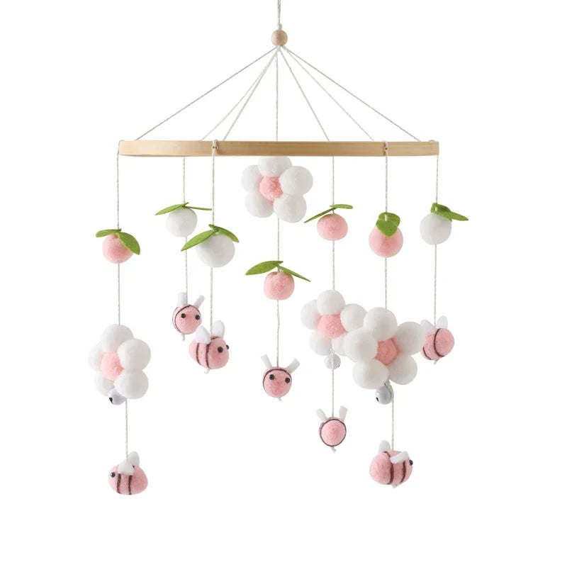 Houten Baby Mobiel met Viltberen