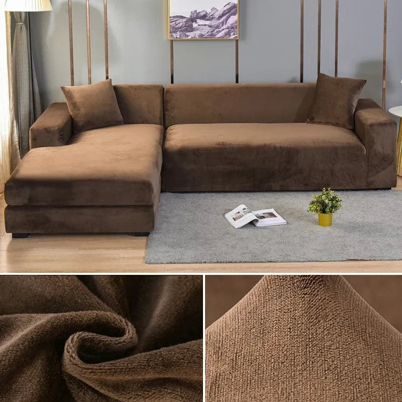 Fluwelen stretch bankhoes met antislip