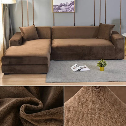 Fluwelen stretch bankhoes met antislip