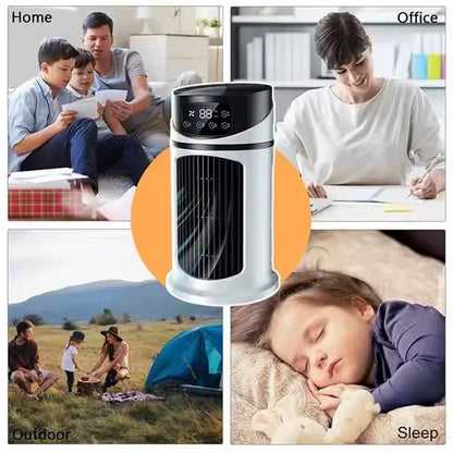 Draagbare mini aircooler met waterkoeling en timerfunctie