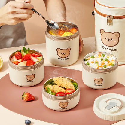 Rvs thermos lunchbox met lekvrije deksel