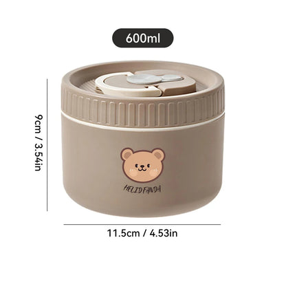 Rvs thermos lunchbox met lekvrije deksel