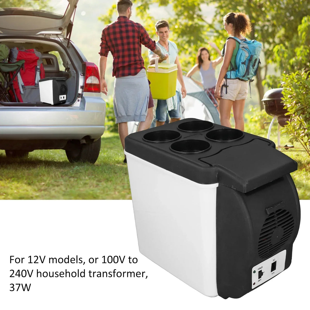 Elektrische autokoelbox van 6 l met warmhoudfunctie