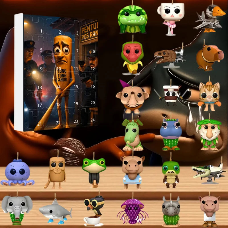 Adventskalender met 24 mythische acryl figuren