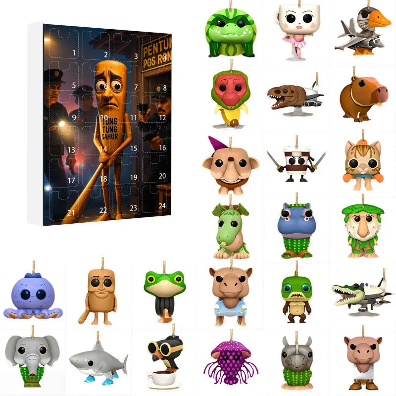 Adventskalender met 24 mythische acryl figuren