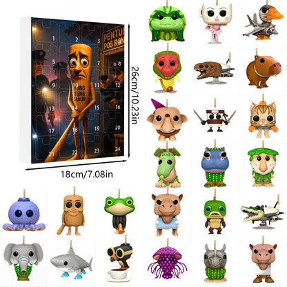 Adventskalender met 24 mythische acryl figuren
