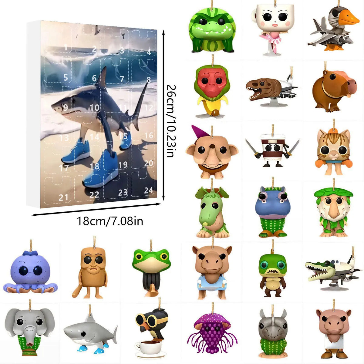 Adventskalender met 24 mythische acryl figuren