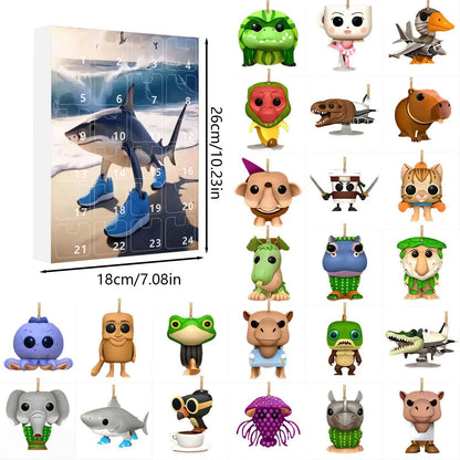 Adventskalender met 24 mythische acryl figuren