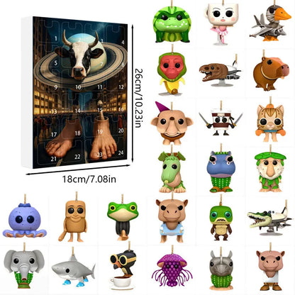 Adventskalender met 24 mythische acryl figuren