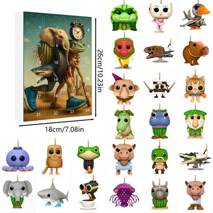 Adventskalender met 24 mythische acryl figuren